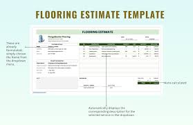 flooring estimate template in excel