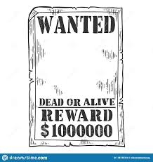 Wanted Poster Template Engraving Vector Stock Vector