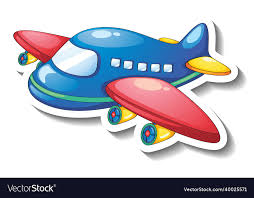 airplane cartoon sticker on white