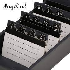 Maxgear business card organizer business card holder book, portable business card binder file sleeve storage, business card holders, name card holder for men & women, capacity: Large Capacity Business Card Holder Box Business Card File Card Storage Box Organizer Index Card Storage Box 4 Divider Board Storage Boxes Bins Aliexpress