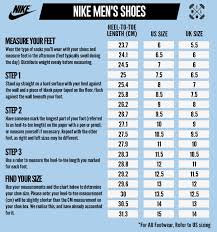 Prototypal Nike Sneaker Width Size Chart 2019