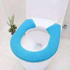 Washable Thick Toilet Seat Cover Blue