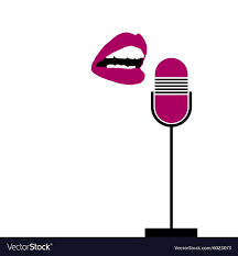 microphone with lips sing royalty free