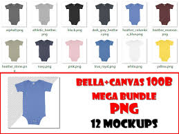 Png Bella Canvas 100b Bodysuit Mockup Bundle T Shirt