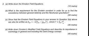 Write Down The Einstein Field Equations