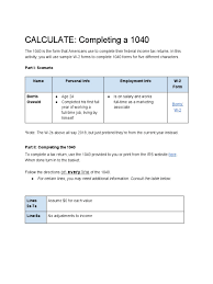 The 1040ez is a simplified form used by the irs for income taxpayers that do not require the complexity of the full 1040 tax form. Calculate Completing A 1040 Irs Tax Forms Public Finance