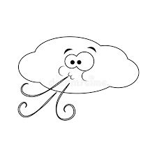 Tape or staple together the edges of the sun s face so it forms a tube. Colorless Funny Cartoon Cloud Blows Wind Vector Illustration C Stock Vector Illustration Of Child Infant 114297444