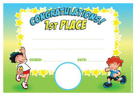 1st Place Sports Day Personalised Certificate Award