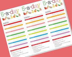 Healthy Eating Chart For Kids 5 A Day Printable
