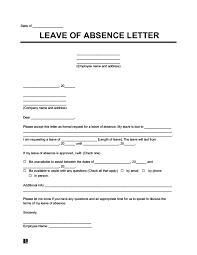 free leave of absence letter template
