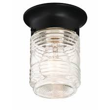 Design House 587220 Jelly Jar 1 Light Indoor Outdoor Flush Mount Ceiling Light Black
