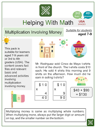 Detailed description for all decimals worksheets. Multiplication Involving Money Math Worksheets Aged 7 9