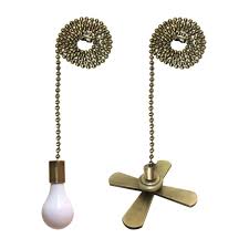 Install light bulbs, glass shades, and pull chains, following the directions provided by the manufacturer. Royal Designs Fan And Light Bulb Shaped Pull Chain Set Antique Brass One Pair Walmart Com Walmart Com