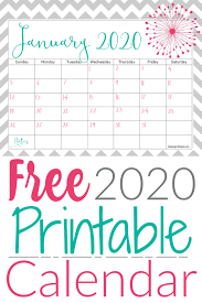 Cute Free 2020 Printable Calendar Keeping Life Sane