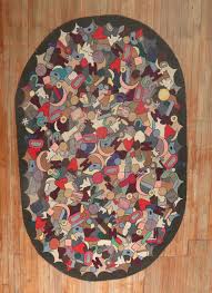 oval american hooked rug dated 1967 no