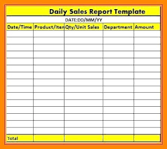 Excel Sales Report Template Daily Sales Report Template Excel Free