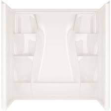 Bathtubs home depot can help you to relax your body and relieve your body from sore and aches. Delta Part 40044 Delta Classic 400 60 In W X 60 In H Three Piece Direct To Stud Tub Surround In High Gloss White Shower Wall Kits Bases Home Depot Pro
