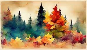 Artistic Autumn Forest Landscape