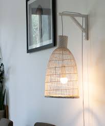 White Bamboo Pendant Light Wall Lamp