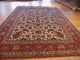 isfahan antique persian rug wool