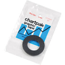 Chartpak Black Glossy Graphic Tape 1 8 X 32 4in