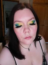 two colourful makeup looks
