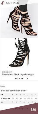 River Island Us 8 Uk 6 Eu 39 Black Tie Sandals Nwt Pinterest