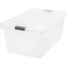 68 qt buckle down storage box in clear 5 pack