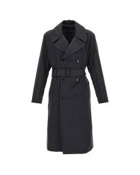 Lemaire Military Trench Coat In Black