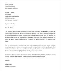 Two Weeks Notice Letter Sample Template Business