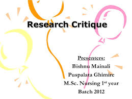 Quantitative Research Article Critique