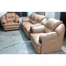 brown 5 seater leather sofa set for