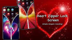 heart zipper lock screen for android