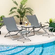 5 Piece Patio Sling Chair Set Folding