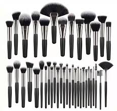 40 pc black makeup brush kit