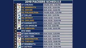 Green Bay Packers release 2019 schedule