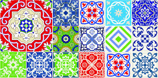 Moroccan Colour Vinyl Tiles Wall Art