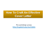 Writing An Effective Cover Letter C2d2 Georgia Institute