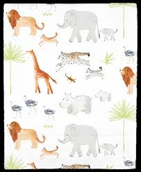 nojo watercolor jungle animals fitted