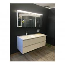 Sanijura latéral / meubles salle de bains impact 2 de sanijura | espace aubade. Sanijura Pix L 120cm Blanc Brillant Avec Armoire De Pharmacie Sanidestock