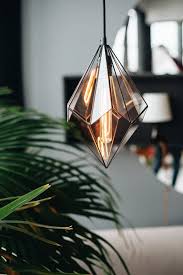Stained Glass Hanging Light Geometric
