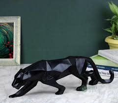 black panther jaguar statue showpiece