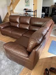 argos brown leather corner sofa