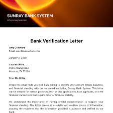 bank verification letter template