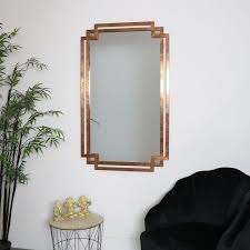 Copper Art Deco Distressed Mirror