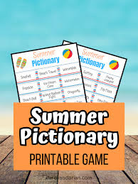 summer pictionary words for kids free