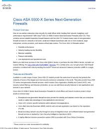 Cisco Asa 5500 X Series Next Generation Firewalls Pdf
