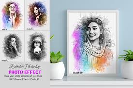 colorful sketch photo effect