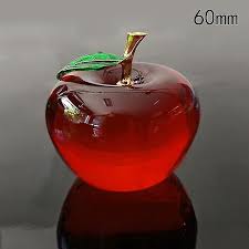 50 60mm Glaze K9 Crystal Apple Crafts