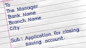 application for closing bank account